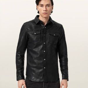 All Saints Irwin Leather Shirt
